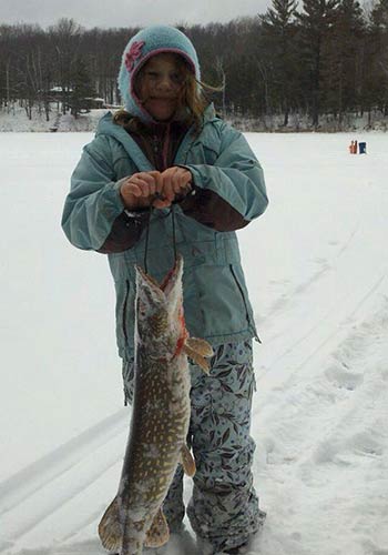 ice fishing on Iron Lake